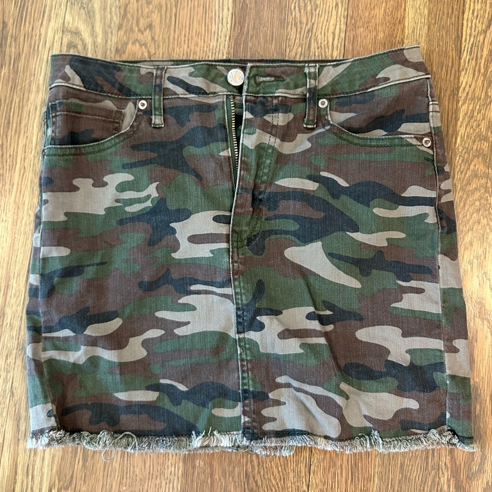 Camo denim skirt